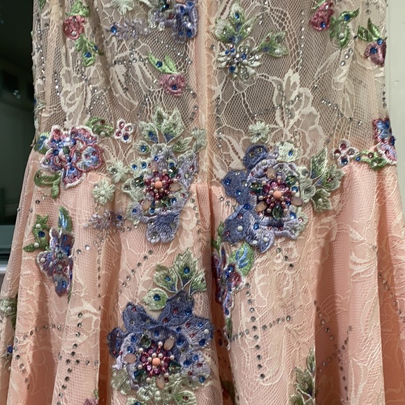 Colette by MonCheri hi and low beaded lace gown - Picture 6 of 11